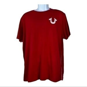 True Religion Men T-shirt Red Pullover Sz XL